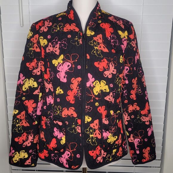 Art To Wear Wearable‎ Art Butterflies Quilted Artsy Fairycore Jacket Size Medium - Picture 1 of 6